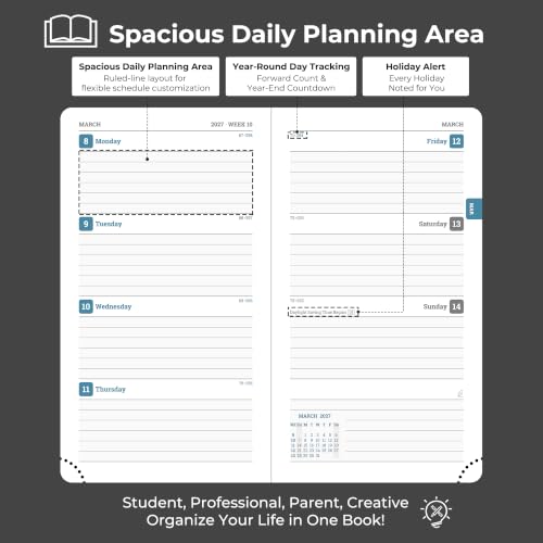 2027 Weekly Planner Leather Spiral Soft Cover Calendar