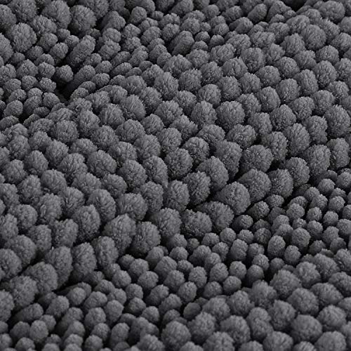 Bathroom Rugs Bath Mats Sets Super Absorbent Chenille Striped Bath Mats Non Skid Machine Wash Dry Rugs for Bathroom Floor Set of 2