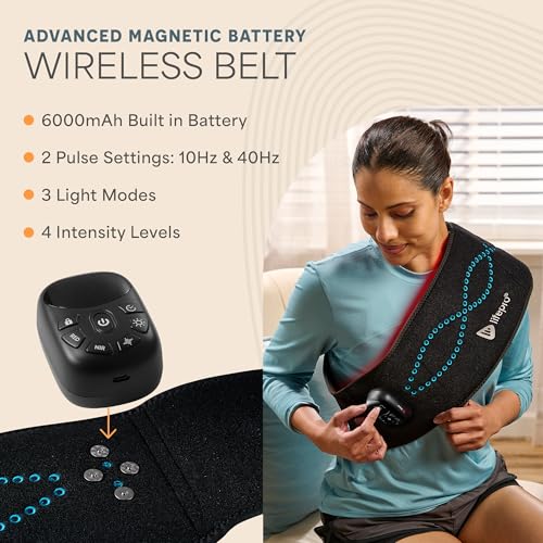 Allevared Pro Red Light Therapy Belt with Pulse Modes & Vibration