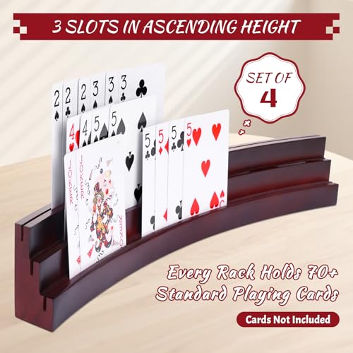 Curved Wooden Card Holders for Playing Cards