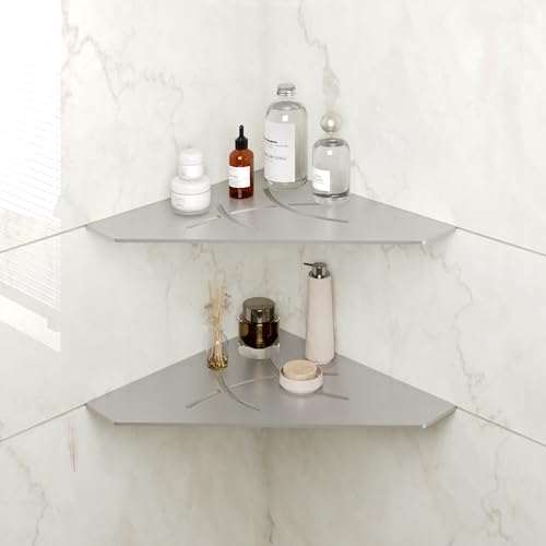 2 Pack Brushed Nickel Recessed Corner Shower Shelf