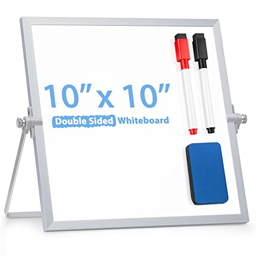 Small Dry Erase White Board for Desk Magnetic Double Sided Personal Desktop Tabletop Dry Erase Board Easel Board with Stand for Kids Home Office