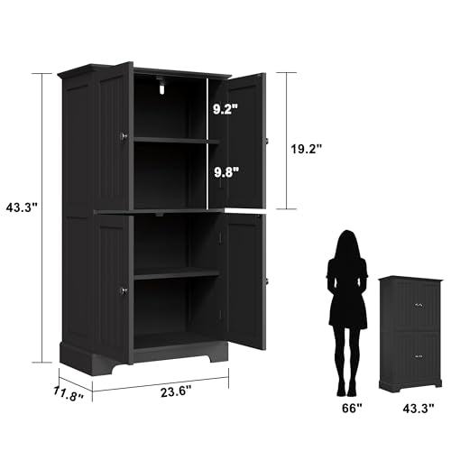 Bathroom Floor Storage Cabinet with Doors