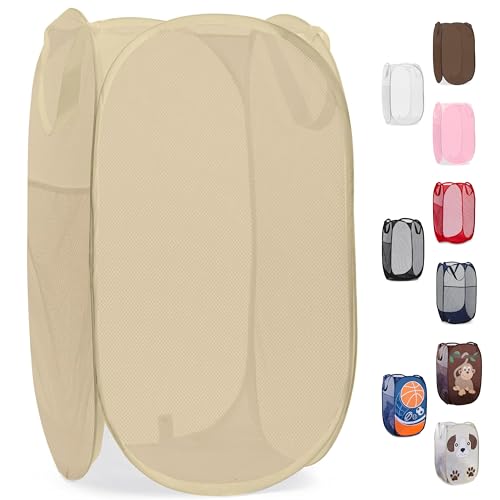 Collapsible Mesh Pop Up Hamper with Side Pocket