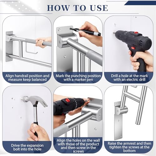 2 Pack Flip Up Toilet Safety Rails