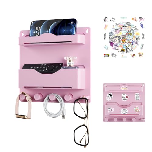Bedside Wall Shelf with Glasses Hooks
