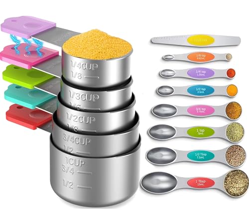 Stainless Steel Magnetic Measuring Cups and Spoons Set