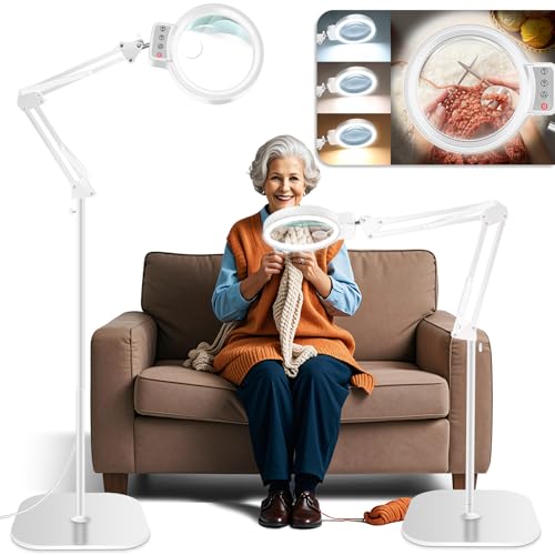 30X 10X Large Floor Magnifying Glass with Light and Stand