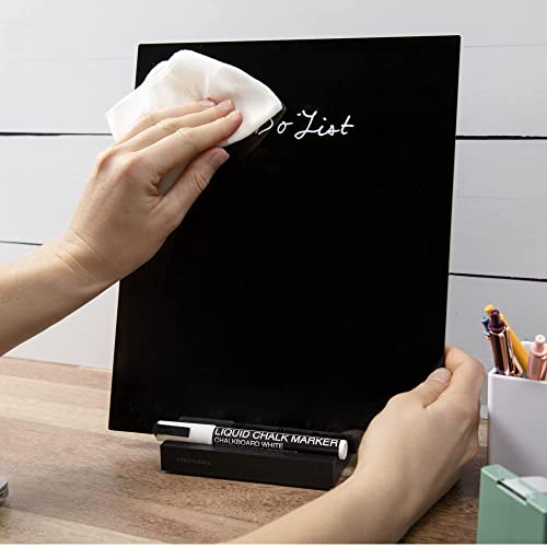 Black Acrylic Dry Erase Board with Stand