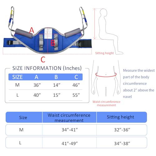 Sit to Stand Lift Patient Aid Padded Sling and Stand Assist with Back Support