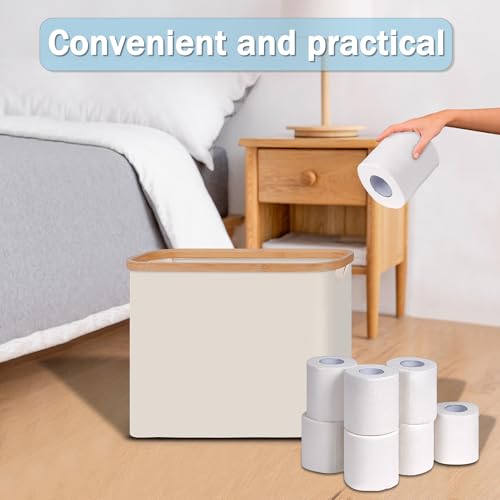 Toilet Paper Basket with Lid for Bathroom