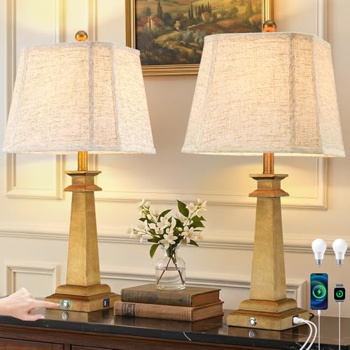27.5" Farmhouse Table Lamp for Living Room