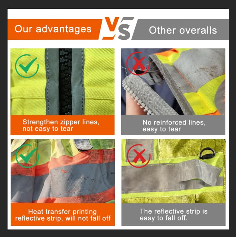 Heavy Woven cotton High Vis Reflective work construction safety vest for men Class 2 with ipad Cargo Back Pocket