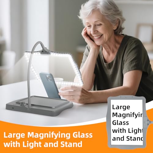 Magnifying Glass with Light and Stand