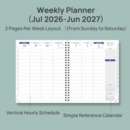 2026 WEEKLY PLANNER TWO PAGES PER WEEK WELV7 WELU7 SERIES JAN.2026