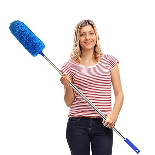 Microfiber Feather Duster Extendable Cobweb Duster with 100 inches Extra Long Pole