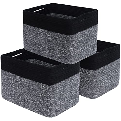 3 Pack Cotton Rope Shelf Storage Baskets