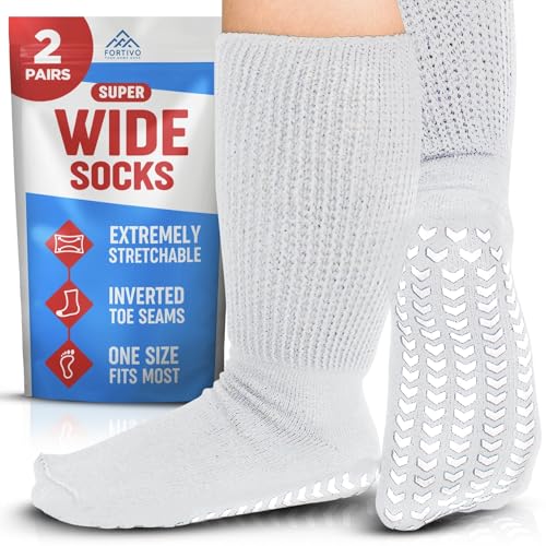 2 Pairs Extra Wide Socks for Swollen Feet