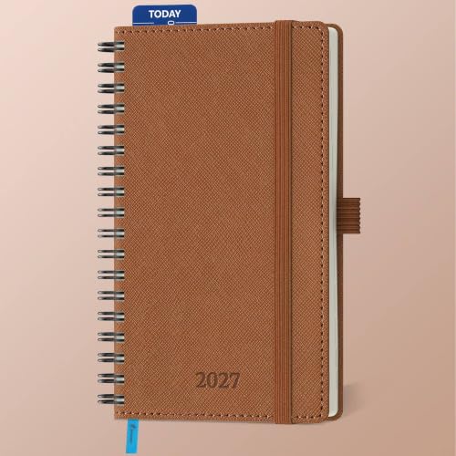 2027 Weekly Planner Leather Spiral Soft Cover Calendar