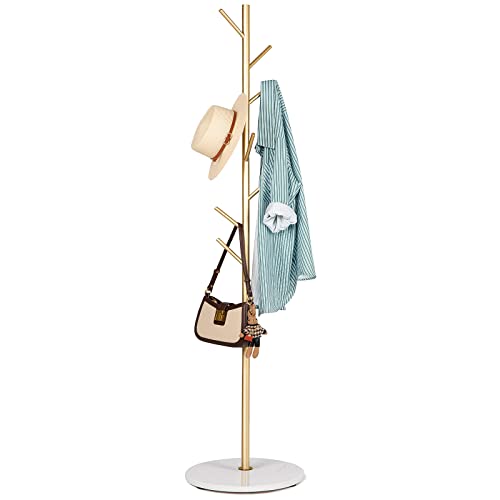 Metal Coat Rack Freestanding with 8 Hooks for Entryway
