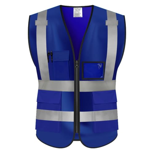 High Visibility Safety Vest Customize Your Logo Protective Workwear 5 Pockets Outdoor Work Vest