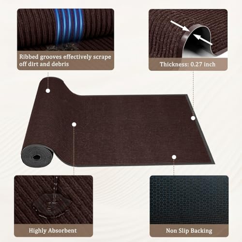 Commercial Grade Door Floor Mat Heavy Duty Dirt Trapper Entryway Doormats