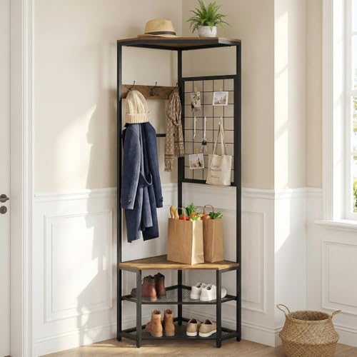 Corner Hall Tree with Shoe Bench
