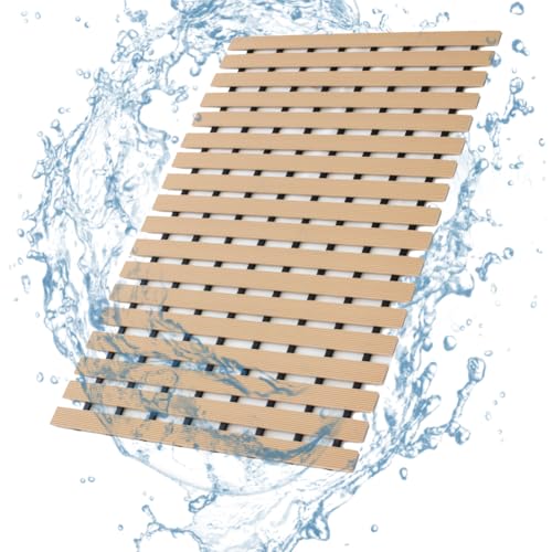 Bath Mat Non Slip Shower Mat Bathtub with Drain Holes and Heavy Duty Rubber No Suction Cups Sturdy Shower Stall Tub Mat for Bathroom