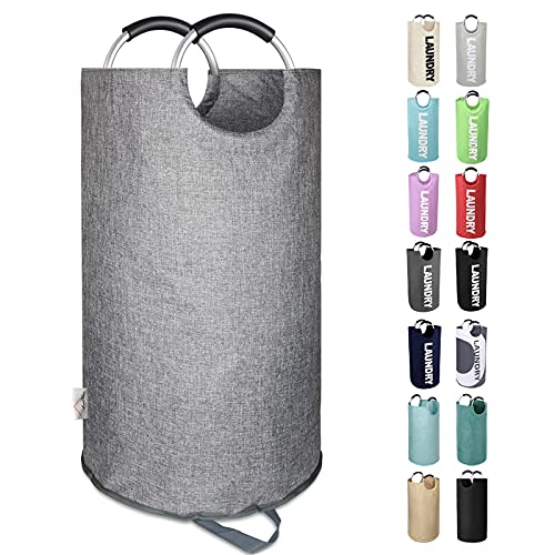 Large Laundry Basket Collapsible Laundry Hamper Tall Clothes Baskets Folding Washing Bin Foldable Fabric Hamper Bags for Bedroom Laundry Room Closet Bathroom College