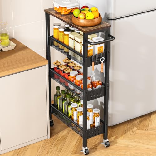 Utility Slim Storage Cart with Wheels