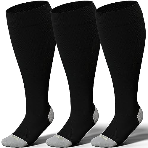 Plus Size Compression Socks for Women Men Wide Calf Extra Large 15