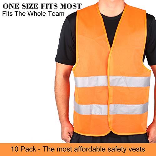 10 Pack High Visibility Safety Vest for Traffic Work