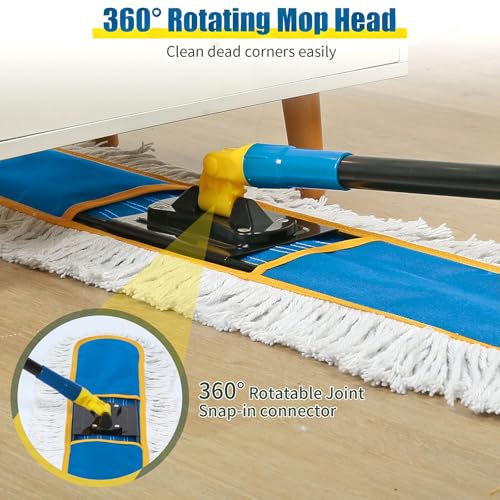36" Commercial Dust Mop for Floor Cleaning with Replacement Mop Pads