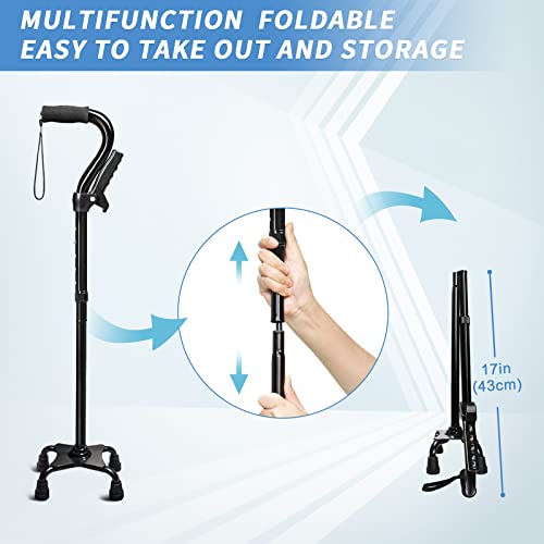 Adjustable Walking Cane for Men & Women with 4