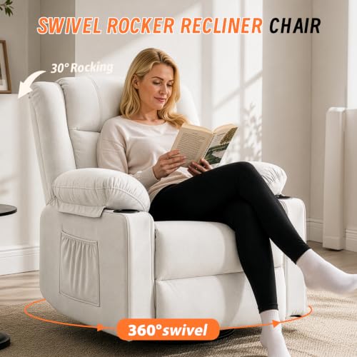 360°Swivel Rocker Recliner Chair for Adults