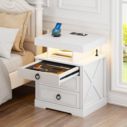 Nightstand with Lockable Gun Drawer