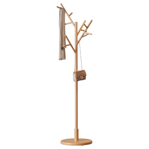 Coat Rack Solid Wood Coat Rack Freestanding with 12 Hooks