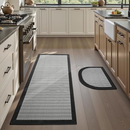 2 PCS Kitchen Rugs Mats Non Skid Washable