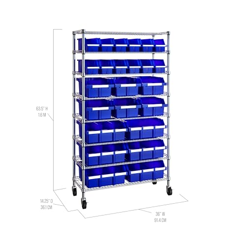 Heavy Duty NSF Bin Rack Solid Steel Wire Shelving Storage Unit