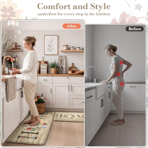 Kitchen Mats for Floor 2 PCS