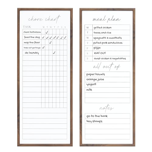 Set of Two Family Planner Dry Erase Boards Featuring