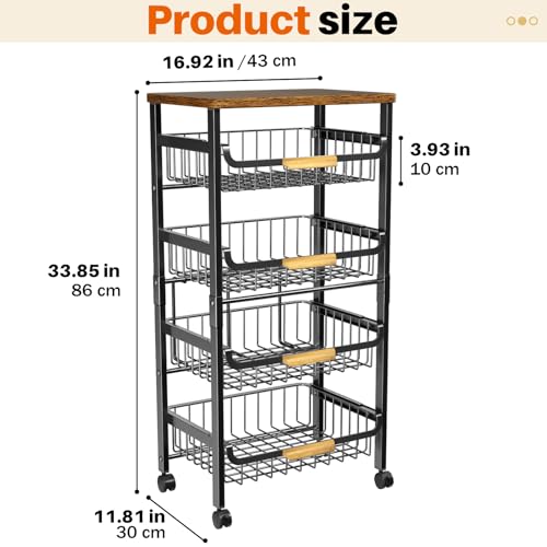 5 Tier Rolling Utility Cart