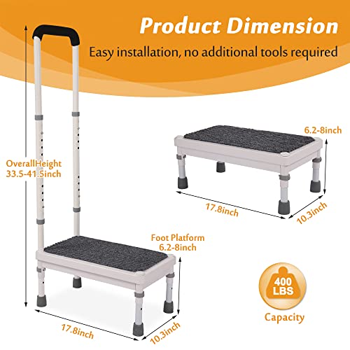 Medical Step Stool with Handle for Elderly Seniors SUV Car Steps 400lb Stepping Stool