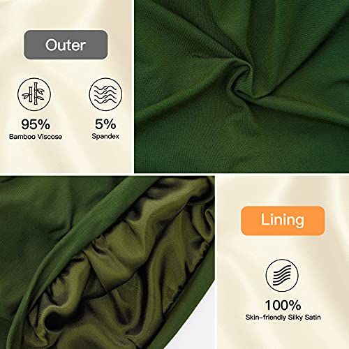 Silk Satin Lined Bonnet Sleep Cap