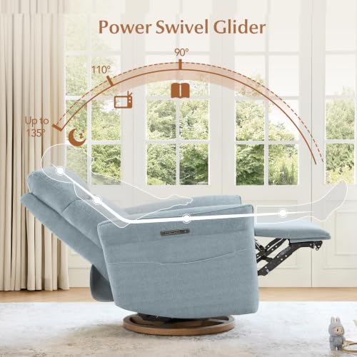 Power Swivel Glider Nursery Recliner Chair