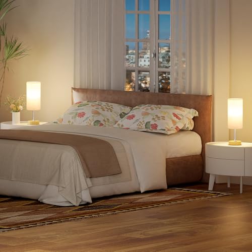 Touch Table Lamp with USB A C Ports for Bedroom