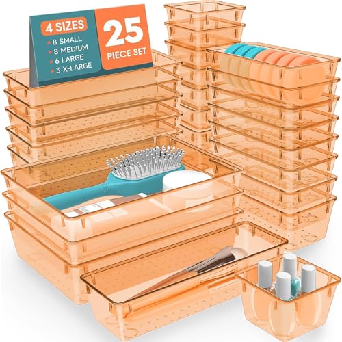 25 PCS Plastic Drawer Organizer