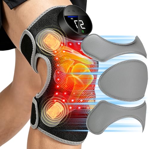 Upgrade Knee Massager with Heat 4 Vibration & Red Light Therapy Knee Brace