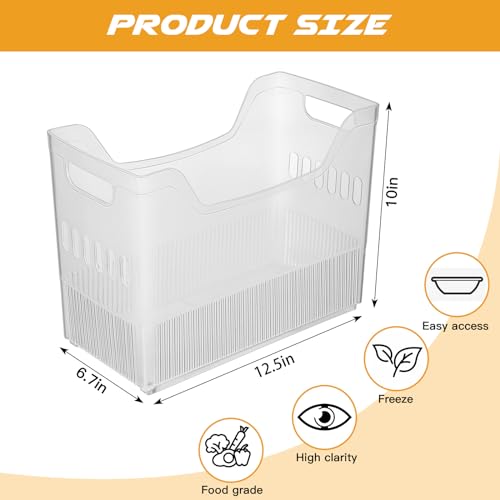 4pcs Plastic Freezer Organizer Bin with Wheel