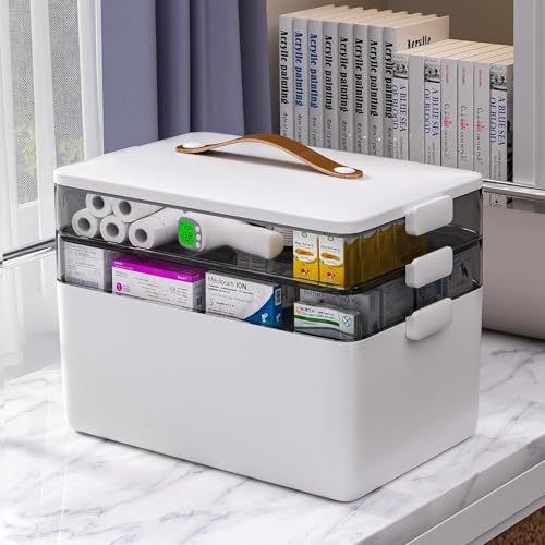 4 Tier Medicine Storage Box Organizer Portable First Aid kit Box Sewing